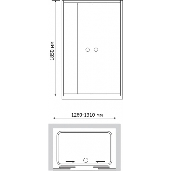 Душевая дверь в нишу RGW Classic CL-10 130x185 стекло прозрачное, профиль хром
