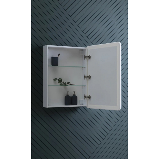 Зеркало-шкаф AQUANET Оптима 60 белый с LED подсветкой