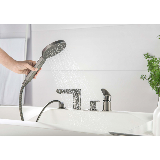 Смеситель на борт ванны AQUATEK Бетта AQ1148BGM на 4 отверстия, оружейная сталь
