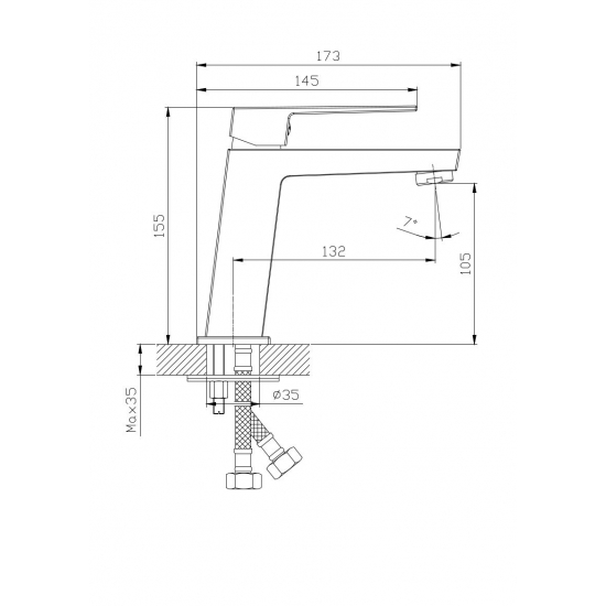 Смеситель для раковины RUSH Thira TR3635-12White белый