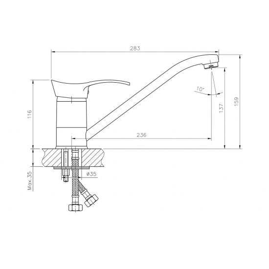 Смеситель для кухни HAIBA HB4401