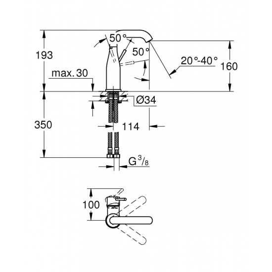 Смеситель для раковины GROHE Essence+ 23463001