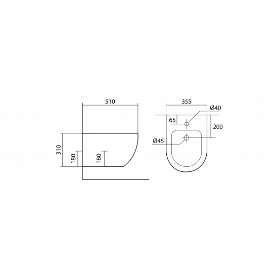 Биде подвесное АКВАТЕК Европа AQ1016-MW матовое белое