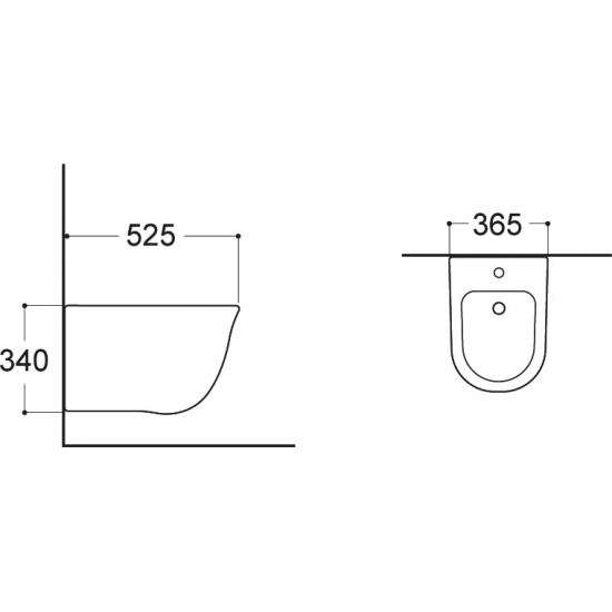 Биде подвесное АКВАТЕК Классик AQ1160-00 белое