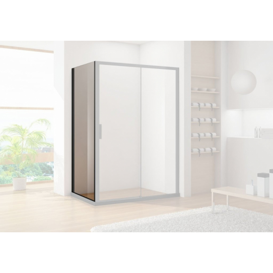 Боковая стенка AQUANET Pleasure AE60-F-80H200U-BT 80x200 стекло прозрачное, профиль чёрный