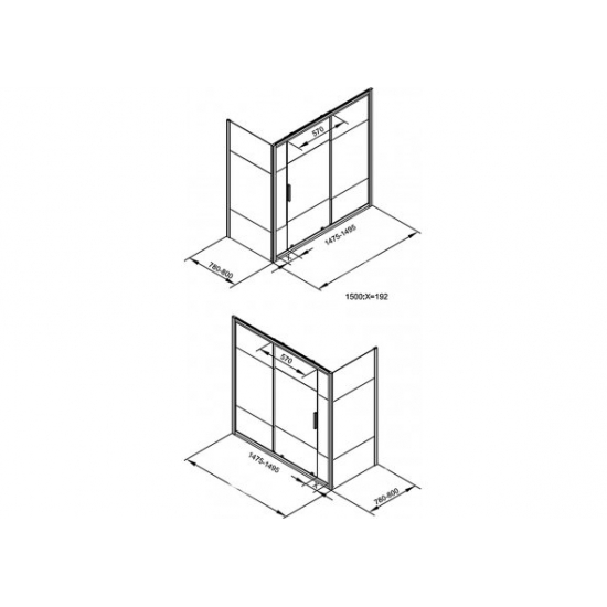 Боковая стенка AQUANET Practic AE10-F-80H150U-CP 80x150