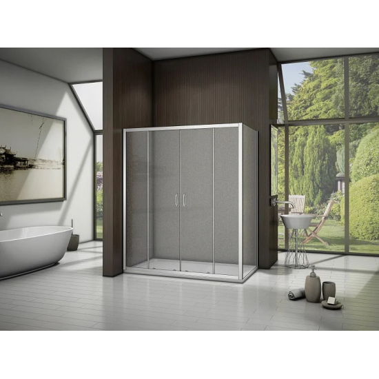 Боковая стенка BAS Good Door Latte SP-100-G-WE 100x185 стекло грейп, профиль хром