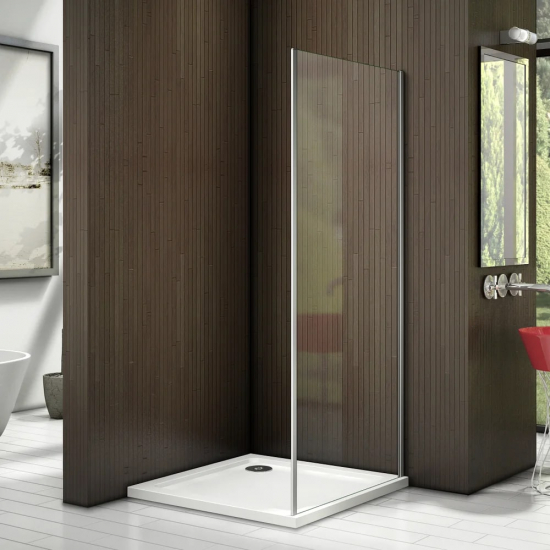 Боковая стенка BAS Good Door Latte SP-80-C-WE 80x185 стекло прозрачное, профиль хром