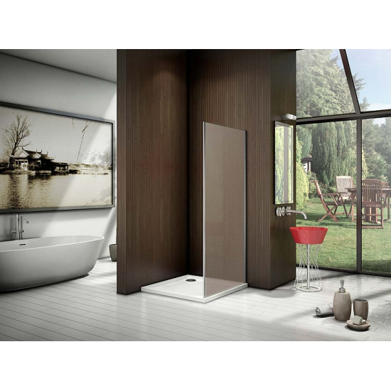 Боковая стенка BAS Good Door Latte SP-80-G-WE 80x185 стекло грейп, профиль хром