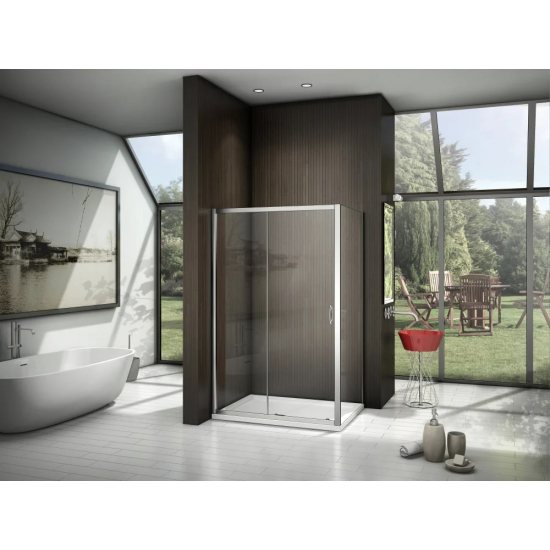 Боковая стенка BAS Good Door Latte SP-90-C-WE 90x185 стекло прозрачное, профиль хром