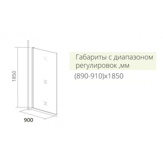 Боковая стенка BAS Good Door Latte SP-90-G-WE 90x185 стекло грейп, профиль хром