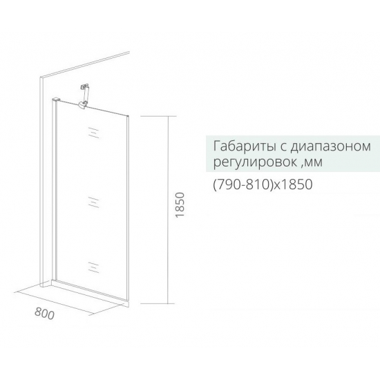 Боковая стенка BAS Good Door Pandora SP-80-C-CH 80x185 стекло прозрачное, профиль хром