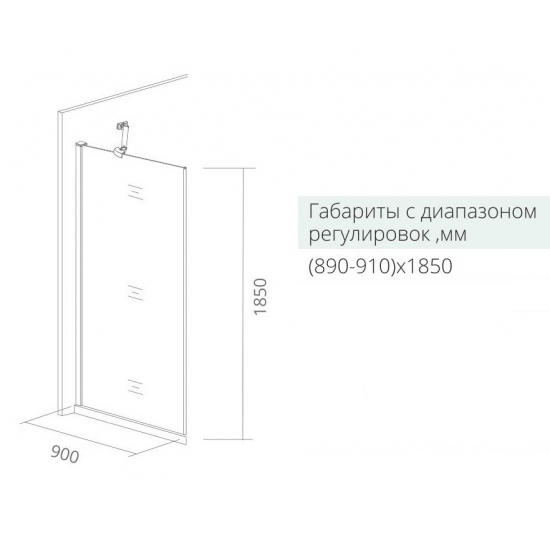 Боковая стенка BAS Good Door Pandora SP-90-C-CH 90x185 стекло прозрачное, профиль хром