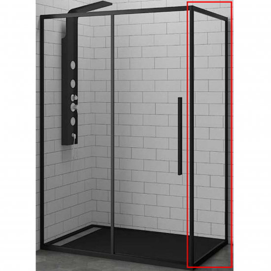 Боковая стенка RGW Z-050-2B 90x195 стекло прозрачное, профиль чёрный