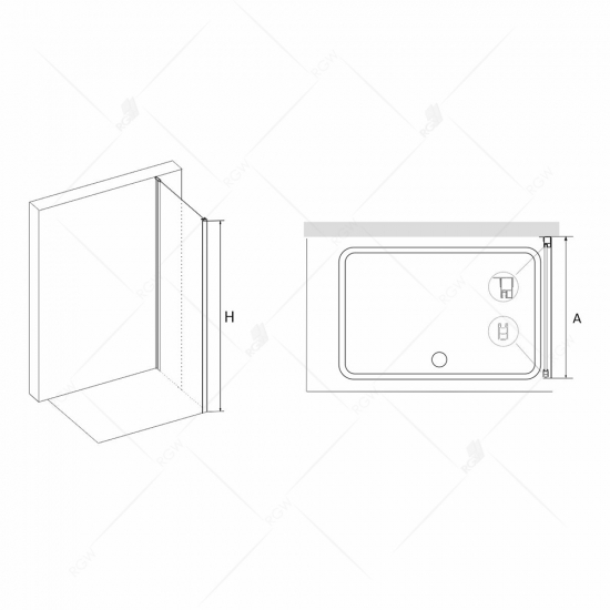 Боковая стенка RGW Z-12 80x185 стекло прозрачное, профиль хром