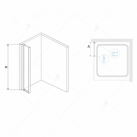 Боковая стенка RGW Z-41 30x195 стекло прозрачное, профиль хром