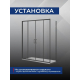 Боковая стенка SANTREK AQUA Lea-SP-1000-C-Matt Black 100x185 стекло прозрачное, профиль чёрный