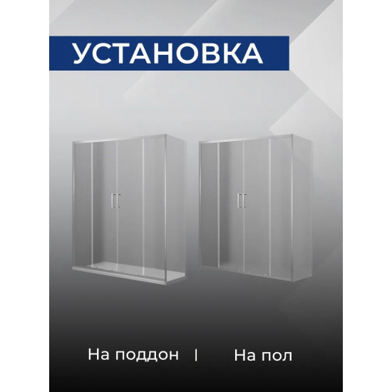 Боковая стенка SANTREK AQUA Lea-SP-900-G-Chrome 90x185 стекло грейп, профиль хром