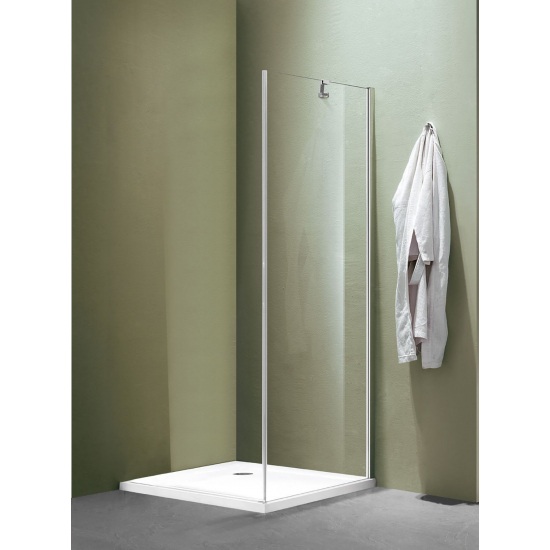 Боковая стенка SANTREK AQUA Luna-SP-900-C-Chrome 90x185 стекло прозрачное, профиль хром