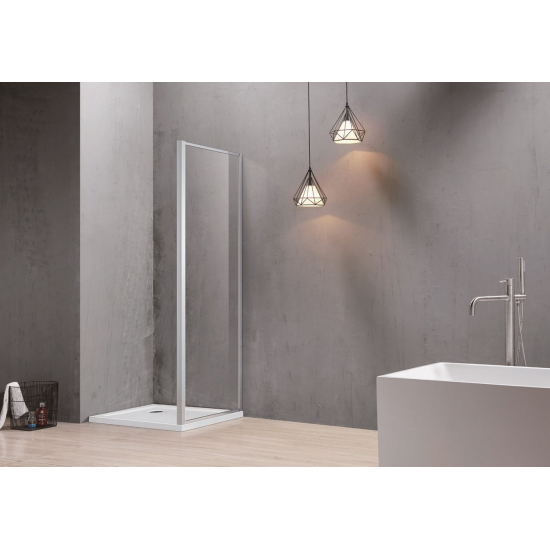 Боковая стенка SANTREK AQUA Time-SP-800-C-Chrome 80x195 стекло прозрачное, профиль хром