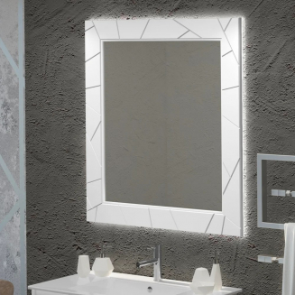 Зеркало OPADIRIS Луиджи 70 с подсветкой, белое матовое