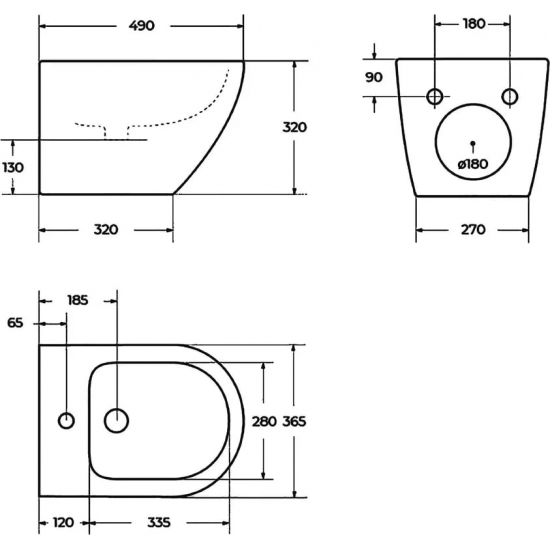 Биде подвесное BELBAGNO Sfera-R BB046BH