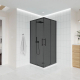 Душевой уголок VECONI Evo 300 B 120x90 стекло тонированное, профиль чёрный