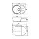 Мойка для кухни керамогранит ZOX ZX-GM 02 овальная с крылом, песочная, 460*580*180