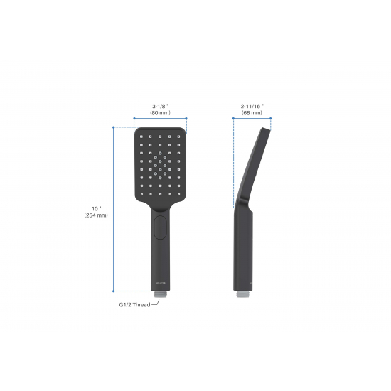 Лейка для душа AQUATEK Лира AQ2005MB Select 80 3 jet 3 режима, матовый чёрный