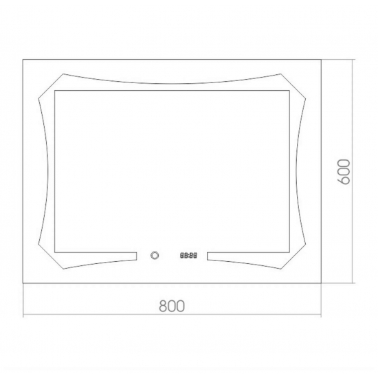 Зеркало MIXLINE Отто 800x600 с LED подсветкой + часы