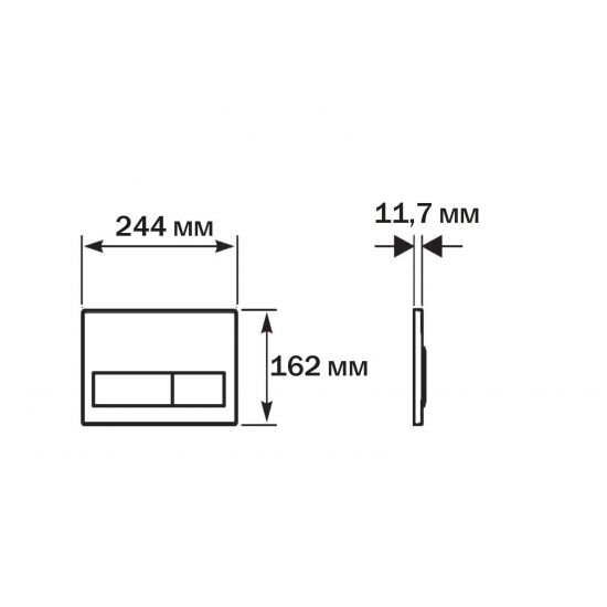 Кнопка для инсталляции AQUATEK KDI-0000061 (HA) белый глянец, клавиши прямоугольные