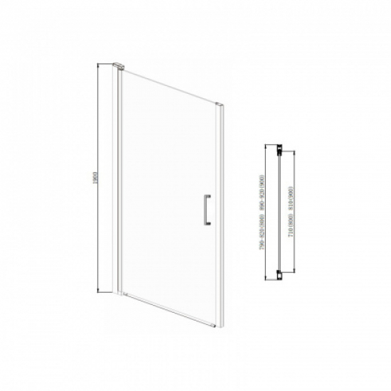 Душевая дверь в нишу AZARIO ALBERTA AZ-NK6211 80x190 стекло прозрачное, профиль серебро