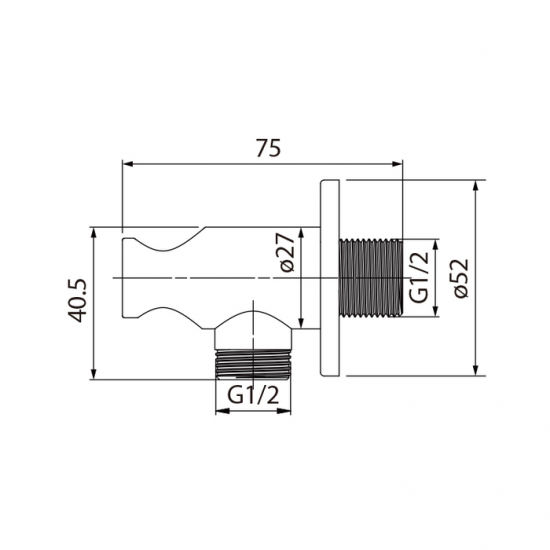 Шланговое подключение IDDIS 001SB01i62, с держателем, хром