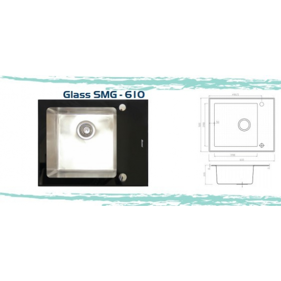 Мойка для кухни врезная SEAMAN ECO Glass SMG-610 Black  Slam-shut 