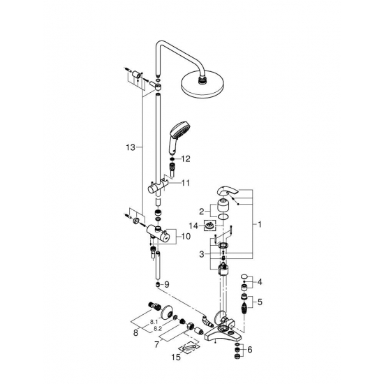 Душевая стойка GROHE Tempesta Cosmopolitan System 200 26305001