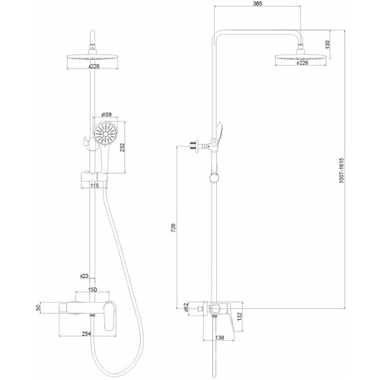 Душевая стойка LEMARK Bronx LM3760GM графит