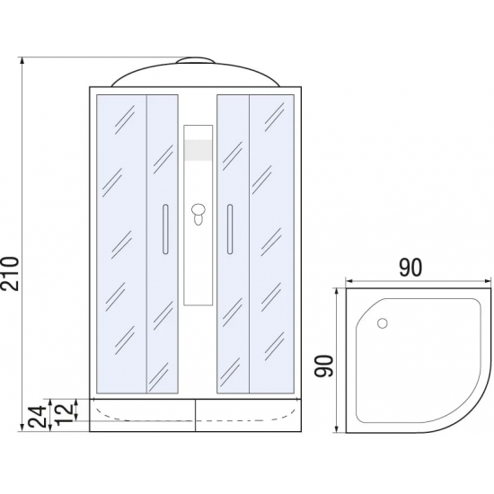 Душевая кабина RIVER Desna 90/24 ТН
