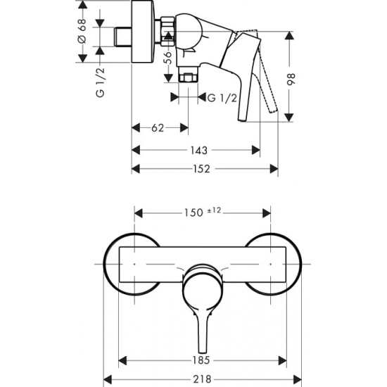 Смеситель для душа HANSGROHE Talis S 72600000 хром