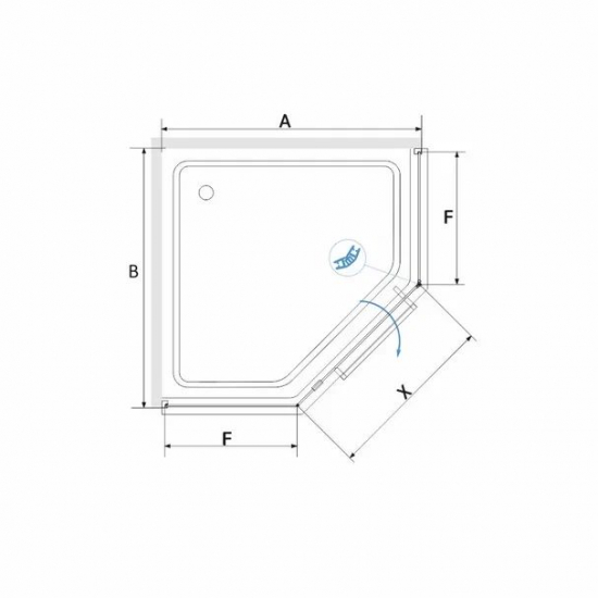 Душевой уголок RGW Hotel HO-084B 90x90 стекло матовое, профиль чёрный