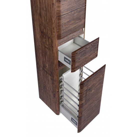 Шкаф-пенал STYLE LINE Атлантика 35 L Люкс Plus, с бельевой корзиной, старое дерево