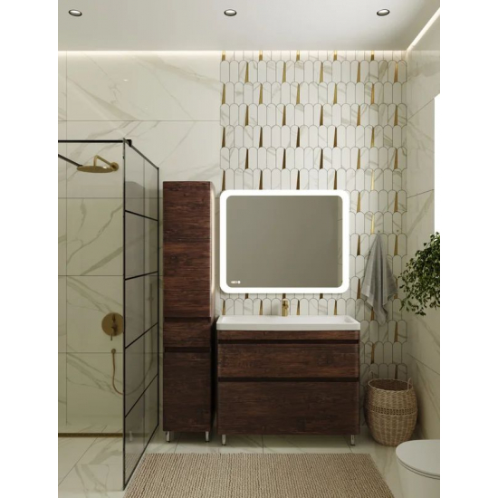 Шкаф-пенал STYLE LINE Атлантика 35 L Люкс Plus, с бельевой корзиной, старое дерево