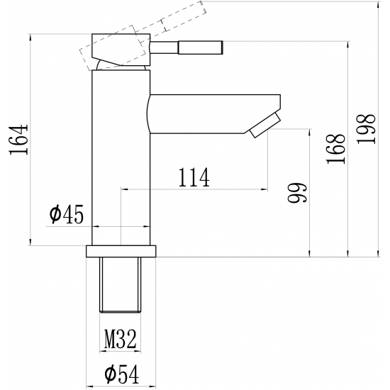 Смеситель для раковины SAVOL S-SUS1002 из нержавеющей стали, сатин