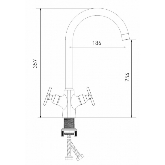 Смеситель для кухни MIXLINE Plus Graphite ML38-032