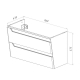 Тумба для комплекта LEMARK Miano 100 подвесная, 2 ящика, белая, под раковину Эйфория 100