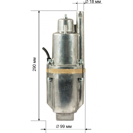 Вибрационный насос UNIPUMP Бавленец-М БВ 0,12-40-У5, 25м верхний забор воды