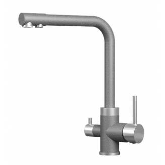 Смеситель для кухни GRANULA 5015 с краном для питьевой воды, графит