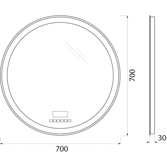 Зеркало круглое BELBAGNO SPC-RNG-700-LED-TCH-RAD с bluetooth, термометром и радио