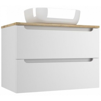 Тумба с раковиной STYLE LINE Бали 80 белый софт со столешницей, раковина MODUO 50 Square