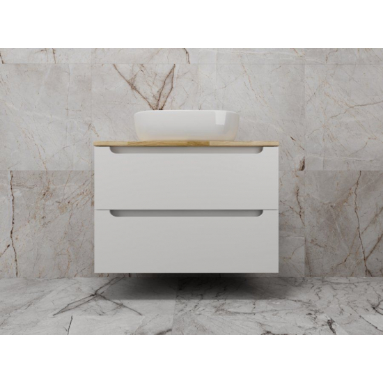 Тумба с раковиной STYLE LINE Бали 80 белый софт со столешницей, раковина MODUO 50 Square
