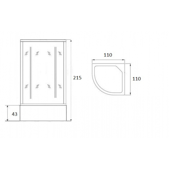 Душевая кабина LORANTO CS-1100 Hi F 110x110x215 с высоким поддоном, с сиденьем